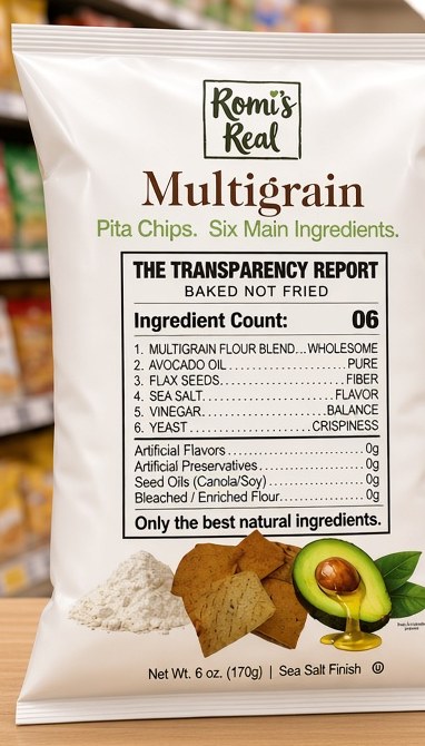 Bag of Romi's Real Multigrain pita chips