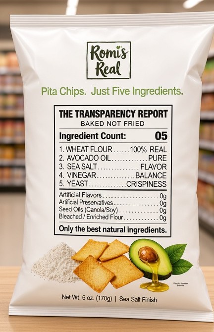 Bag of Romi's Real Original pita chips